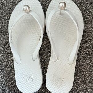 Stuart Weitzman White Pearl Sandals